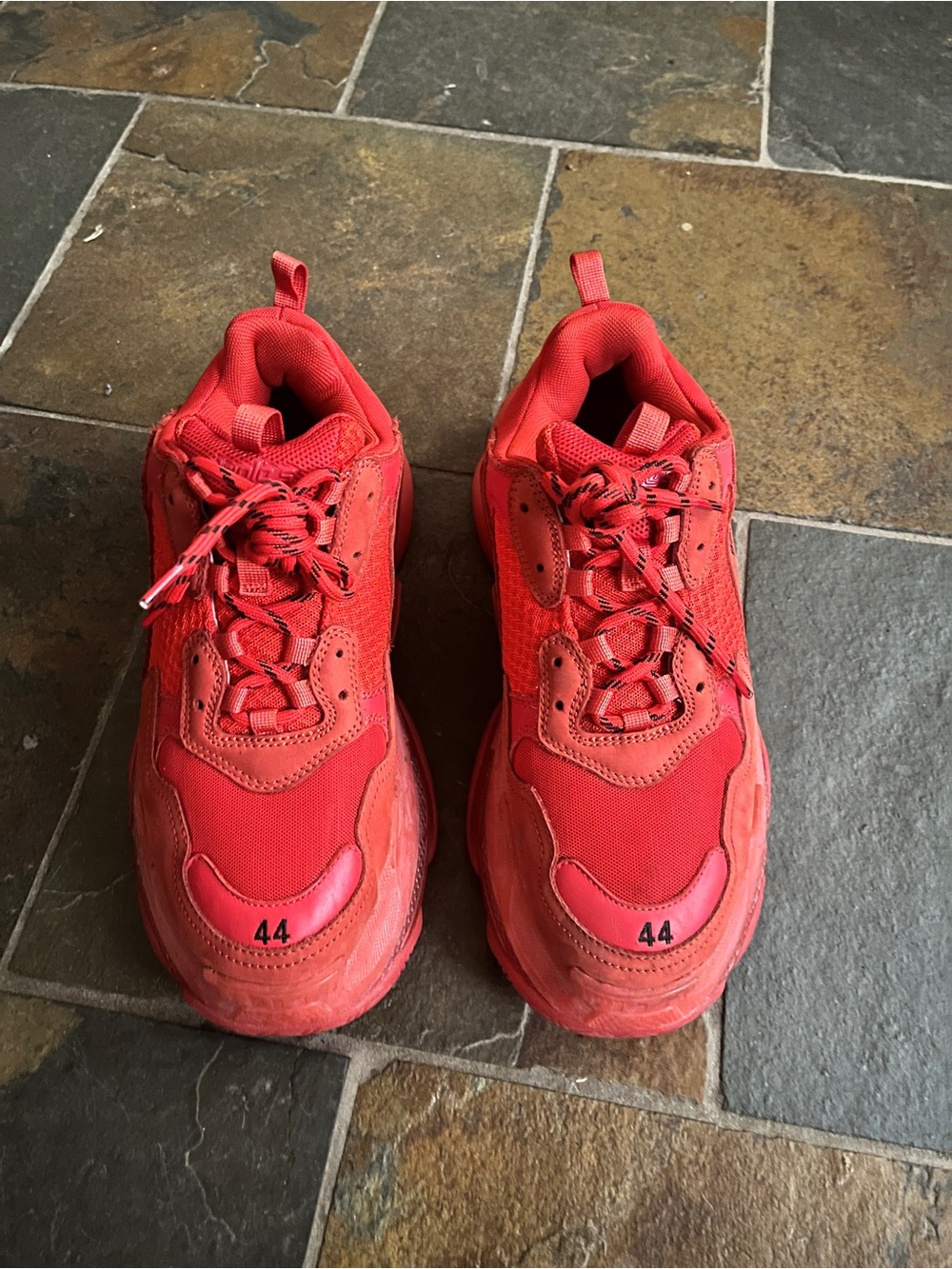 Balenciaga Men's Triple S Trainer Sneakers in Red